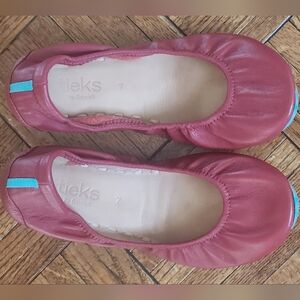 Tieks by Gavrieli Women’s Ballet Flats Size 7 Red Leather Foldable Travel Shoes